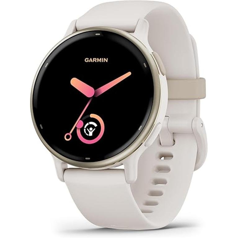 Garmin Vivoactive 5 – Smartwatch GPS Multidesportos, Ecrã AMOLED 1,2″, Autonomia até 11 Dias, Branco/Marfim