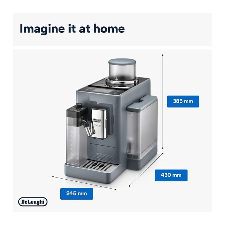 Máquina de Café Superautomática DeLonghi Rivelia EXAM440.55.G – 19 bar, 16 Bebidas, LatteCrema Hot, Cinzento - Image 2