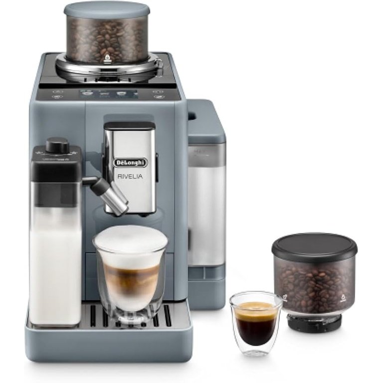 Máquina de Café Superautomática DeLonghi Rivelia EXAM440.55.G – 19 bar, 16 Bebidas, LatteCrema Hot, Cinzento