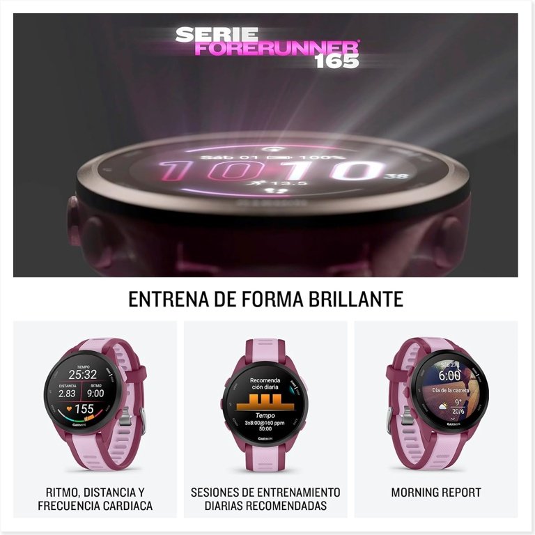 Garmin Forerunner 165 Music – Relógio GPS Desportivo com Música Integrada, Treino Avançado & Monitorização de Saúde – Purple/Lilac - Image 2
