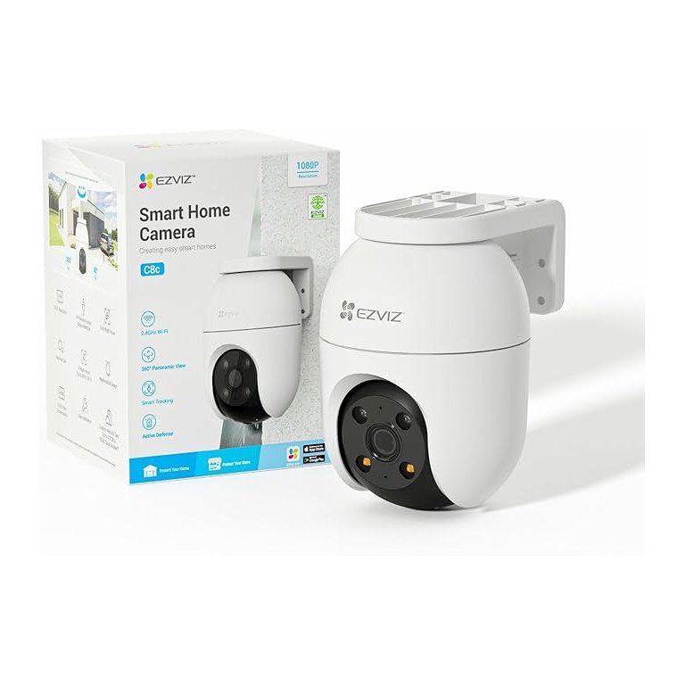 EZVIZ C8c Câmara de Vigilância WiFi Exterior 360° 1080p – Visão Noturna Colorida, Deteção IA de Pessoas, Zoom Automático e Áudio Bidirecional