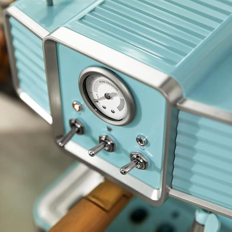 Cecotec Power Espresso 20 Tradizionale Sand – Máquina de Café Expresso 1350W, 20 Bar, Vaporizador, Manómetro, Depósito 1,5L – Azul - Image 3