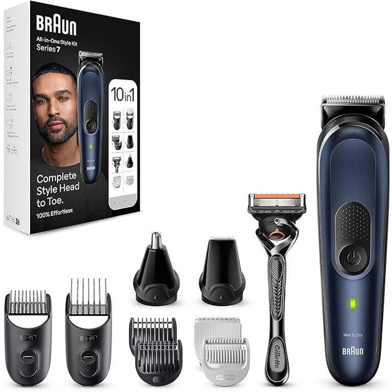 Braun Series 7 MGK7410 – Aparador Multifuncional 10-em-1, AutoSense, 100 min de autonomia, Lavável, 0,5–21 mm