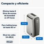 De’Longhi Tasciugo AriaDry Light DNS65 – Desumidificador Doméstico, 12 L/Dia - Image 2