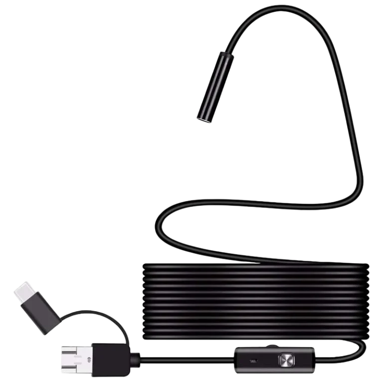 Endoscópio Digital 3 em 1 para Smartphone – 7 mm, 1 Metro LED