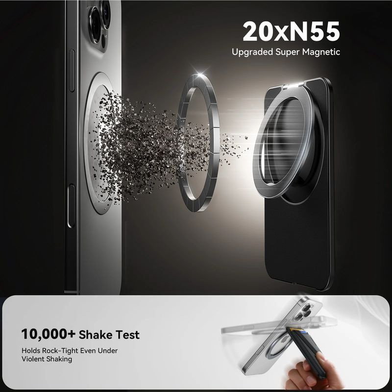 Joyroom Magsafe Carteira Preta para iPhone – 3 Cartões e Kickstand - Image 6