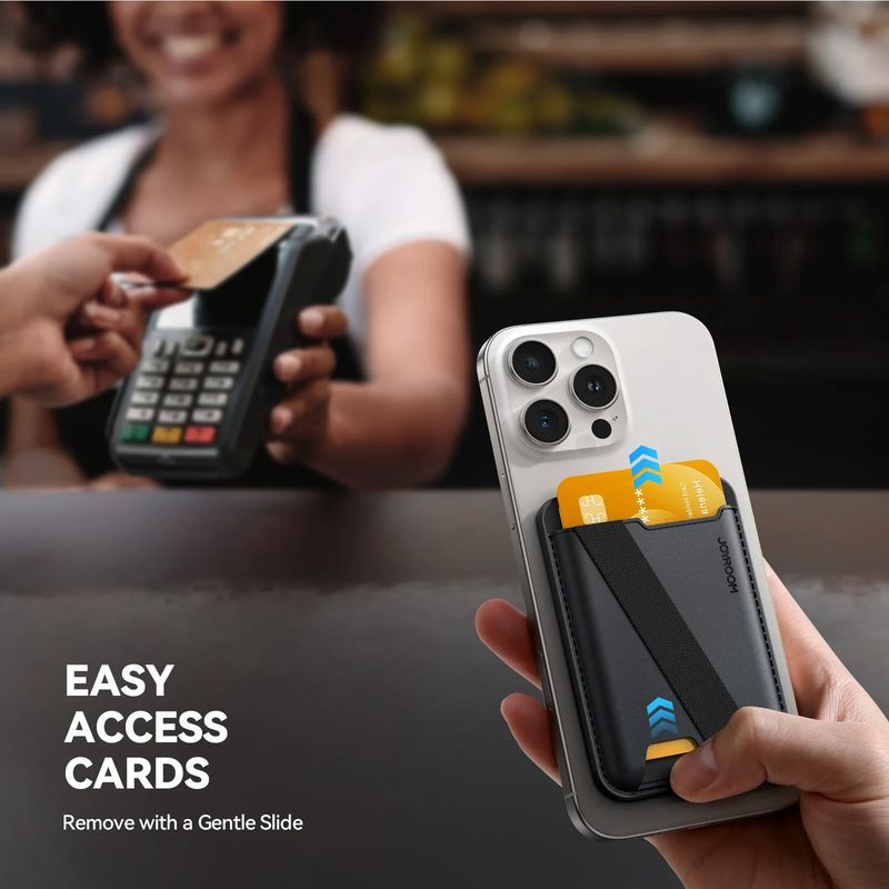Joyroom Magsafe Carteira Preta para iPhone – 3 Cartões e Kickstand - Image 3