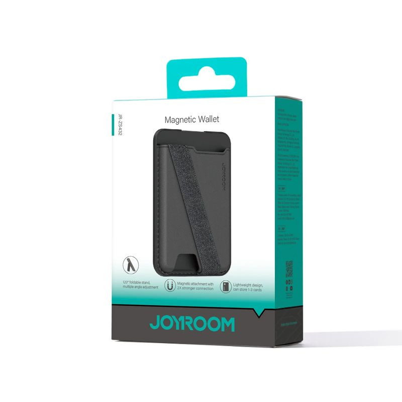 Joyroom Magsafe Carteira Preta para iPhone – 3 Cartões e Kickstand - Image 7