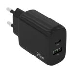 Carregador duplo de alta eficiência Aisens 25W 1xUSB Type-C / 1xUSB Preto