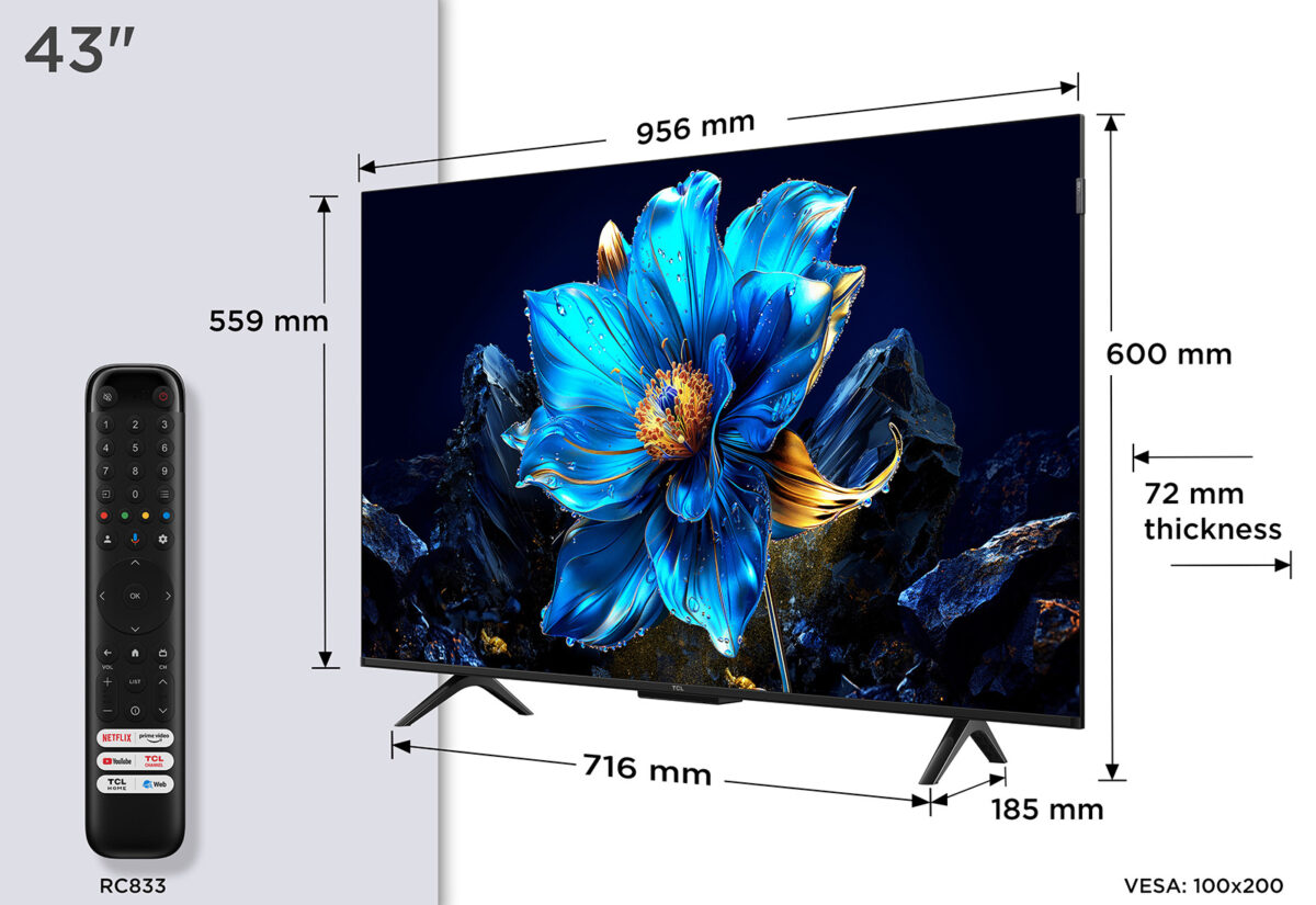 TCL 43P7K 43" 4K UHD QLED Smart TV Cinza - Image 3