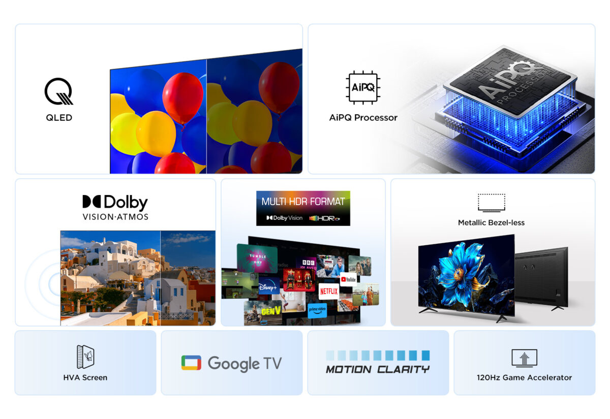 TCL 43P7K 43" 4K UHD QLED Smart TV Cinza - Image 4