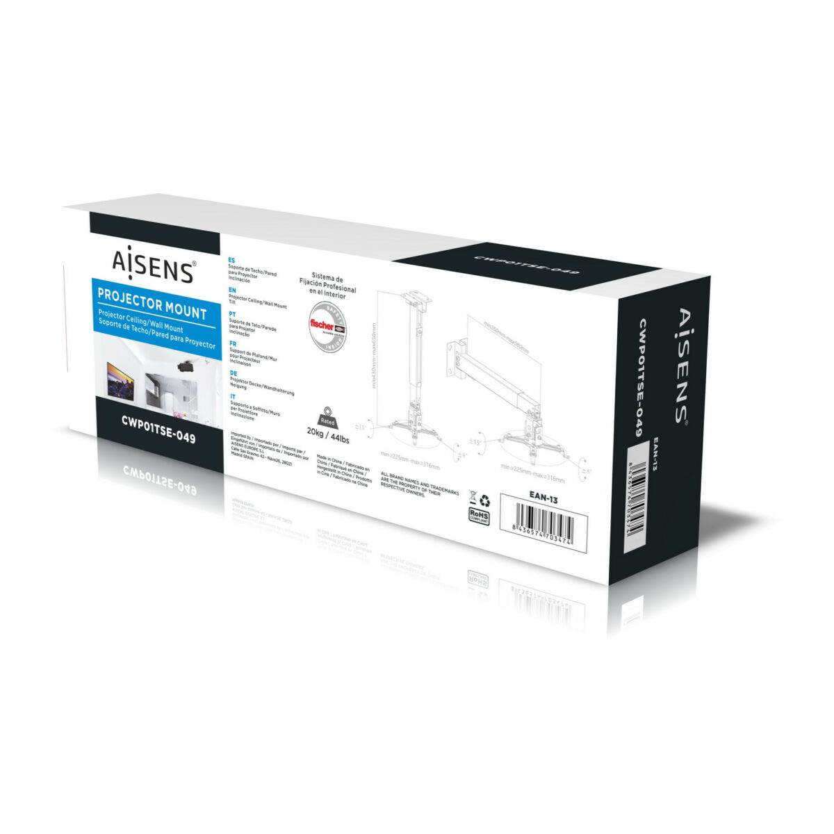 Aisens CWP01TSE-049 Suporte para projector Parede/Teto Branco - Image 11