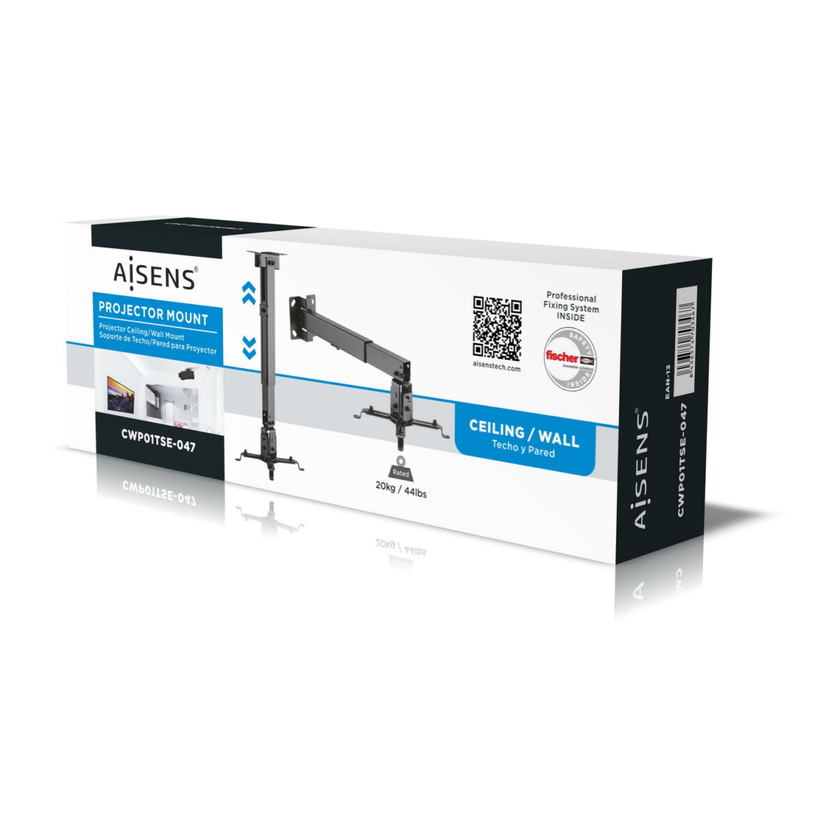 Aisens CWP01TSE-047 Suporte para projector Parede/Teto Preto - Image 10