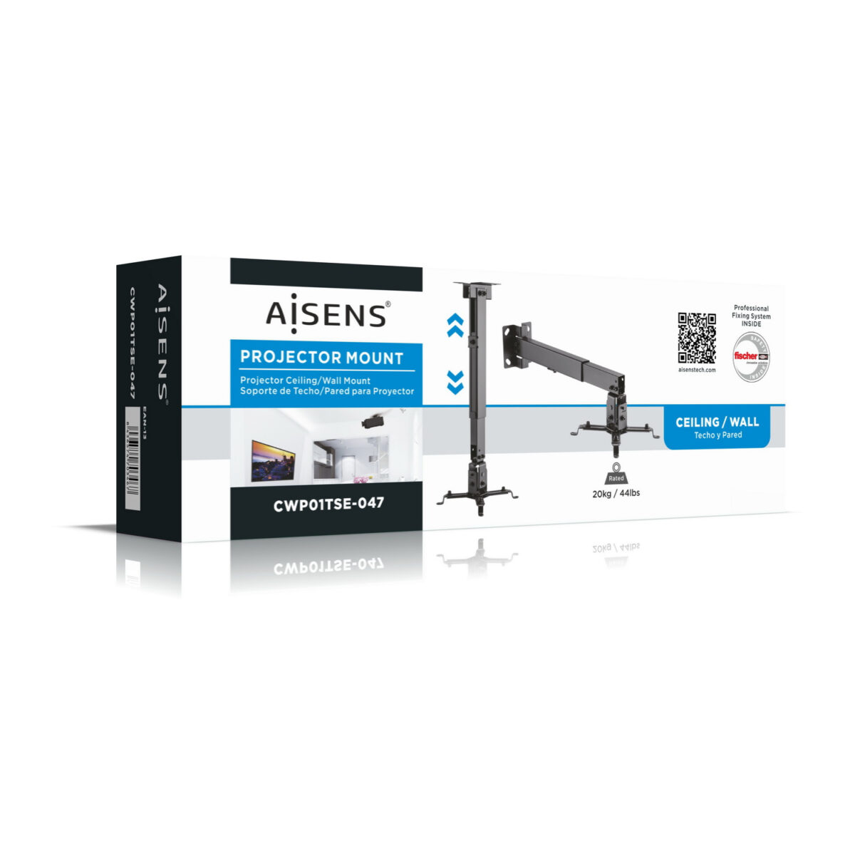 Aisens CWP01TSE-047 Suporte para projector Parede/Teto Preto - Image 9