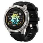 Kospet Tank T4C Prata com bracelete preta Ecrã AMOLED de 1,5 polegadas Resistência de 5 ATM - Relógio inteligente