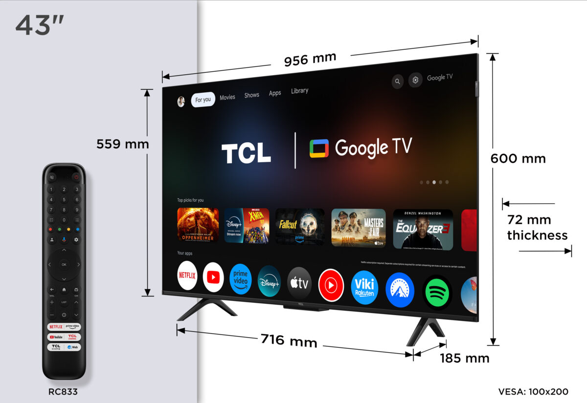 TCL 43P7K 43" 4K UHD QLED Smart TV Cinza - Image 2