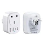 Adaptador de viagem UE para UK 2x USB 2x USB-C