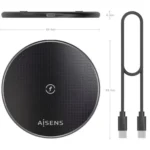 Aisens ASCH-15W1WC058-BK Carregador Wireless USB-C 15W – Preto - Image 2