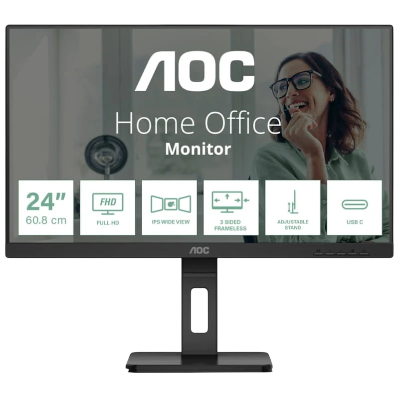 AOC 24P3CV 23.8 FullHD IPS Preto - Image 1
