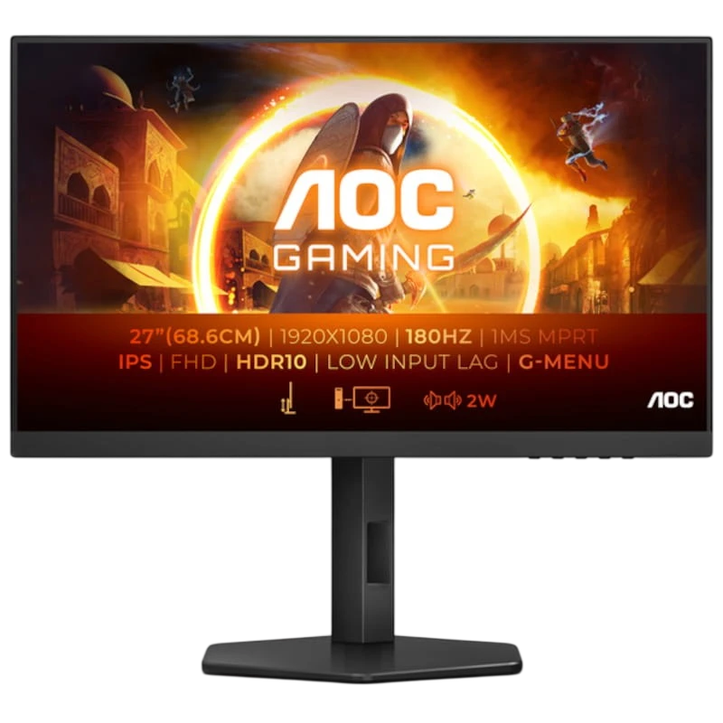 AOC G4 27G4X 27 FullHD IPS G-SYNC 180 Hz Preto - Image 1