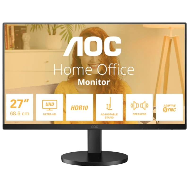 AOC U27B3AF 27" 4K Ultra HD IPS Preto - Image 1