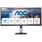 AOC V5 CU34V5C/BK 34 WQHD VA UltraWide Curvo 100 Hz FreeSync Preto