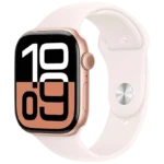 Apple Watch Series 10 GPS 46mm Alumínio Rosa‑dourado com Bracelete Desportiva M/L