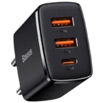 Baseus Compact Quick Charger 30W Preto - Carregador de parede 2xUSB-A 1xUSB-C