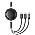 Baseus Free2Draw Preto - Cabo USB-C 3 em 1 USB-C/Lightning/Micro USB-C 1,1m