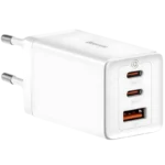 Baseus GaN5 Pro 65W - Carregador de parede 2xUSB-C 1xUSB-A Branco