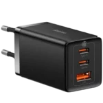 Baseus GaN5 Pro 65W - Carregador de parede 2xUSB-C 1xUSB-A Preto
