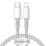 Baseus Cabo Trançado USB Tipo C para Lightning Apple 20W 1m Branco