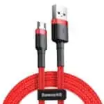 Baseus Cafule Cabo USB-A para Micro USB QC 3.0 2.4A 1m (Vermelho/Preto)