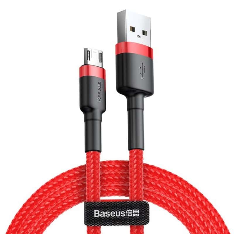 Baseus Cafule Cabo USB-A para Micro USB QC 3.0 2.4A 1m (Vermelho/Preto) - Image 1