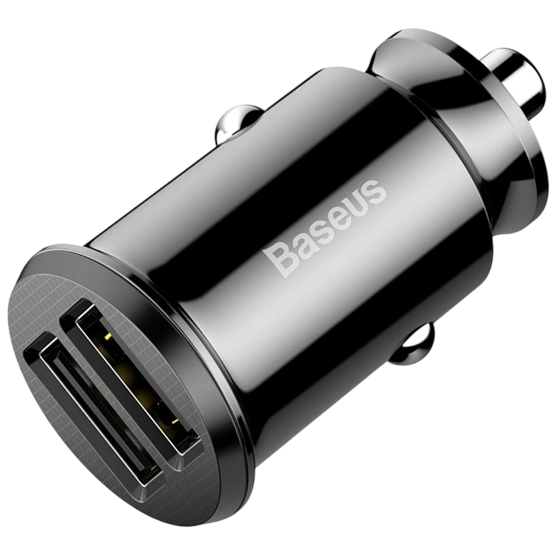 Baseus Carregador de Carro Duplo USB 3.1A Small Rice Grain Preto - Image 1