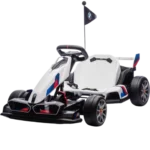 Kart BMW 24V Branco com Banco Ajustável 12 km/h - Carro Elétrico Infantil