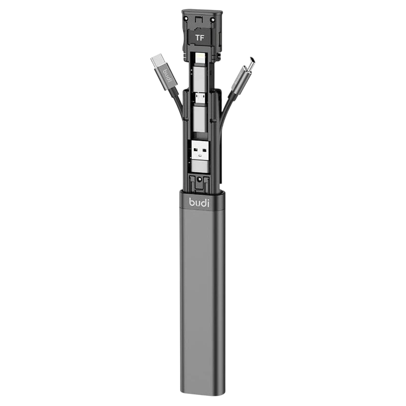 Adaptador de cartão multifuncional universal Budi 9 em 1 Preto - Image 1