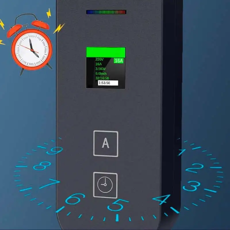 Carregador portátil para carros elétricos 16A / 3,5KW / Ficha Schuko / 10M / LCD - EV Tipo 2 - Image 3