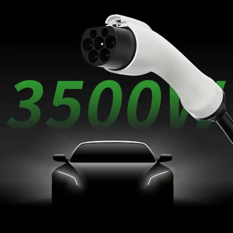 Carregador portátil para carros elétricos 16A / 3,5KW / Ficha Schuko / 10M - EV GBT + Adaptador de EV GBT para EV Tipo 2 - Image 3