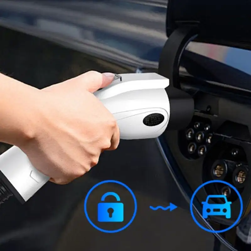 Carregador para carro elétrico com estação de carregamento 32A / 22KW / trifásico / 5M / LCD - EV Tipo 2 - Image 3