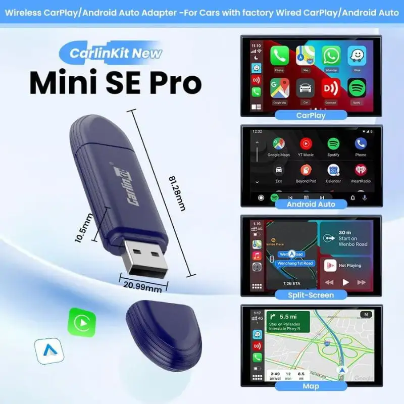 Carlinkit Mini 5 Pro - Adaptador sem fios para Carplay e Android Auto - Image 2