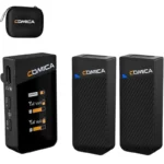 COMICA Vimo C2 Microfone Lavalier sem fio de 2 canais com controle e cancelamento de som