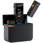 COMICA Vimo C3 Microfone Lavalier sem fio de 2 canais com controle e cancelamento de som