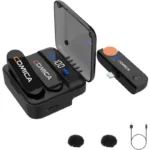 COMICA Vimo S-MI Microfone Lavalier sem fio com cancelamento de som (Lightning) Preto