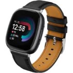 Pulseira Fitbit Versa 3 / Versa 4 Couro Preto