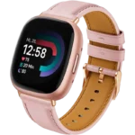 Pulseira Fitbit Versa 3 / Versa 4 Couro Rosa