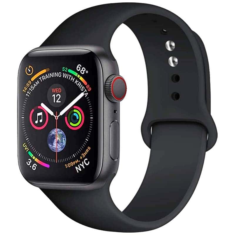 Pulseira de Silicone Apple Watch 42/44/45/49mm Preto - Image 1
