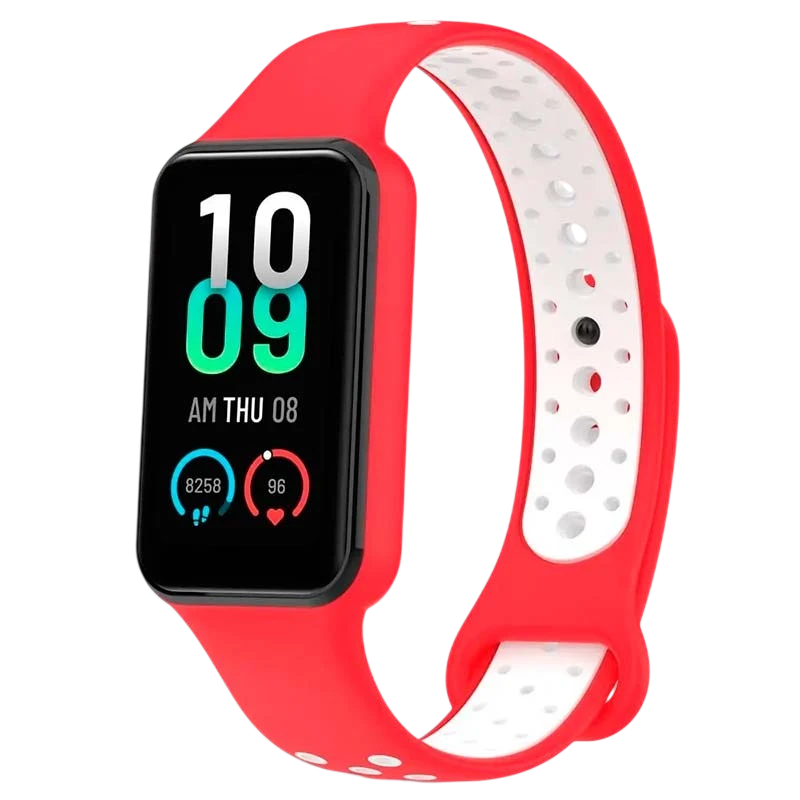 Pulseira Xiaomi Mi Smart Band 8 Active / Redmi Smart Band 2 Dual Color Vermelho+Branco - Image 1