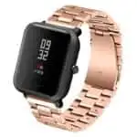 Pulseira Universal Metal Elos 20mm para Smartwatch Xiaomi/Amazfit/Samsung/Huawei/Realme/Ticwatch - Rosa