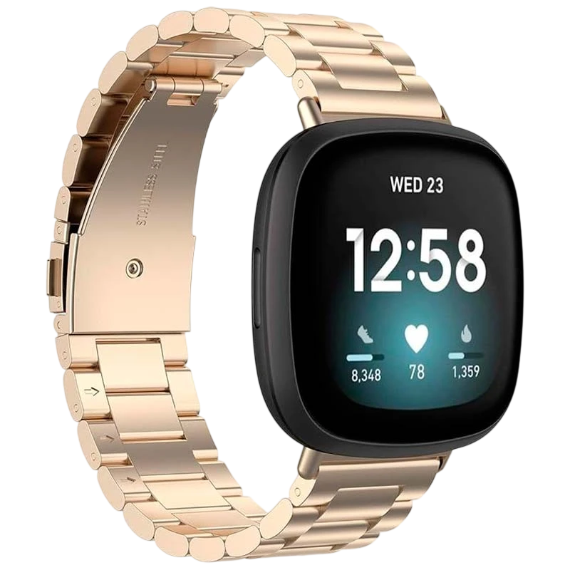 Pulseira Metal Elos Fitbit Versa 3 / Versa 4 Champanhe - Image 1